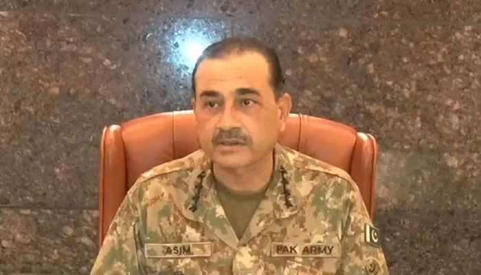 Chief of Army Staff General Asim Munir presiding over the 83rd Formation Commanders Conference at the General Headquarters in Rawalpindi. — Screengrab/ISPR videe