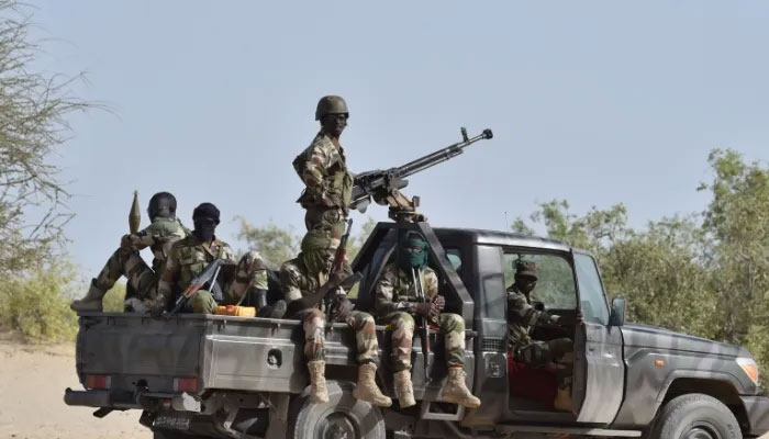 Nigerian Army soldiers sit on a vehicle in this undated image. — AFP/file