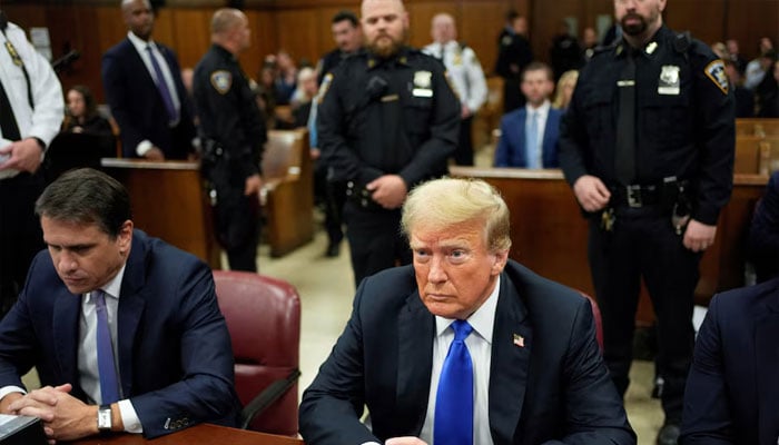 Former US president Donald Trump appears in Manhattan Criminal Court on May 30, 2024, in New York, US. — Reuters