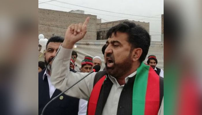 KP Assembly member Fazal Ilahi addresses a rally. — X/@FazalElahikhan3/File