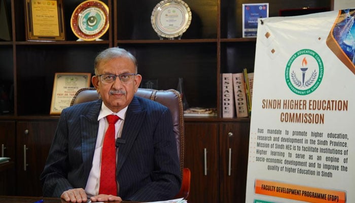 Sindh Higher Education Commission (HEC) chairman, Dr Tariq Rafi seen in this image. — SindhHEC Website/File