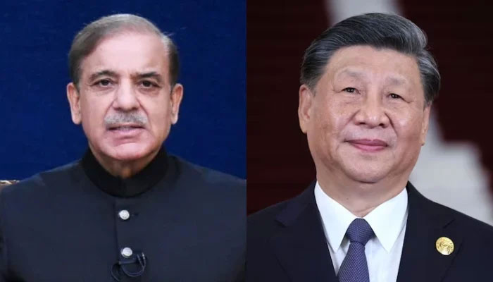 Prime Minister Shehbaz Sharif (left) and Chinese President Xi Jinping (right). — Prime Ministers Office/Reuters/File
