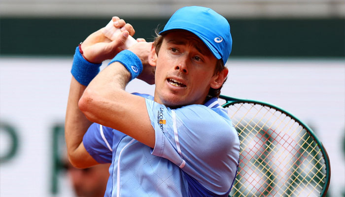 Australias Alex de Minaur in action during his fourth round match against Russias Daniil Medvedev .—Reuters/file