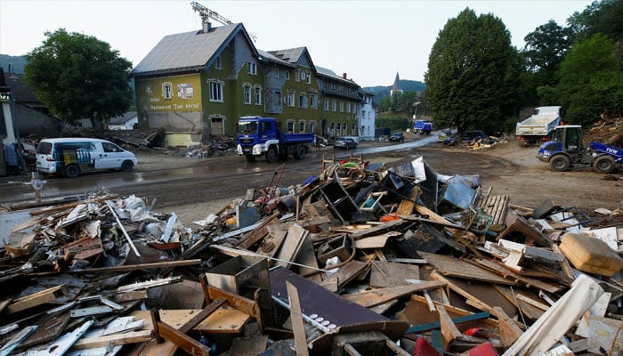 Debris is seen in an area affected by floods caused by heavy rainfalls in Schuld, Germany. — Reuters/File