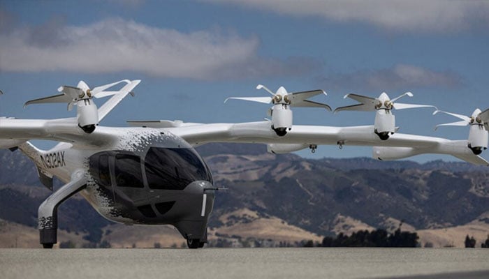 A representational image showing Midnight, an all-electric aircraft from company Archer Aviation, at the Salinas Municipal Airport in Salinas, California, US August 2, 2023. — Reuters