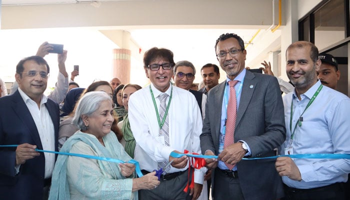 Sindh Health Minister Dr Azra Pechuho (2nd left) and others inaugurate Pakistans first Shariah-compliant Human Milk Bank and Early Childhood Centre at the Sindh Institute of Child Health and Neonatology (SICHN) in Korangi, Karachi. — Supplied