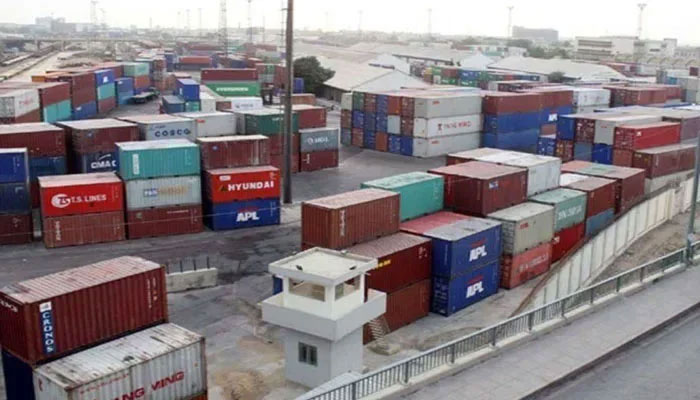 A representational image showing large number of containers at Karachis Port Qasim. — APP/File