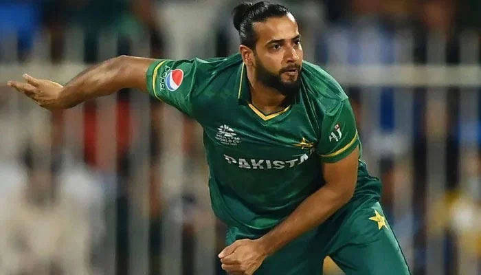 Pakistan all-rounder Imad Wasim bowls during a match. — AFP/File