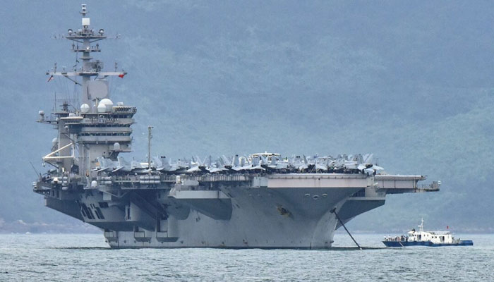 The USS Theodore Roosevelt (CVN-71) is pictured as it enters the port in Da Nang, Vietnam, March 5, 2020. — Reuters
