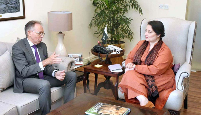 Australian High Commissioner H E Neil Hawkins meets PMs Coordinator on Climate Change & Environmental Coordination Romina Khurshid Alam at her office on June 11, 2024. — APP