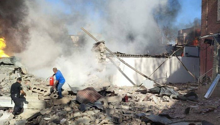 A representational image showing a man trying to extinguish flames at a site of a Russian missile strike, amid Russias attack on Ukraine, in Kryvyi Rih, Dnipropetrovsk region, Ukraine September 8, 2023. — Reuters