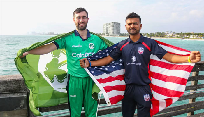 Andy Balbirnie and Monank Patel, the two captains, pose at the Dania Beach Pier.— ESPNCricinfo/file