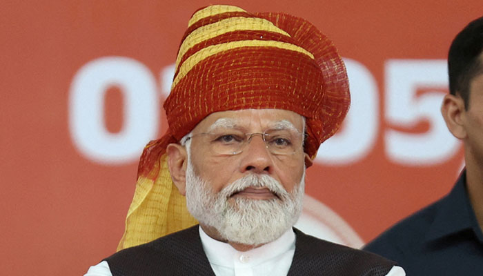 Indias Prime Minister Narendra Modi looks on during an election campaign rally in Himmatnagar, India, May 1, 2024. — Reuters