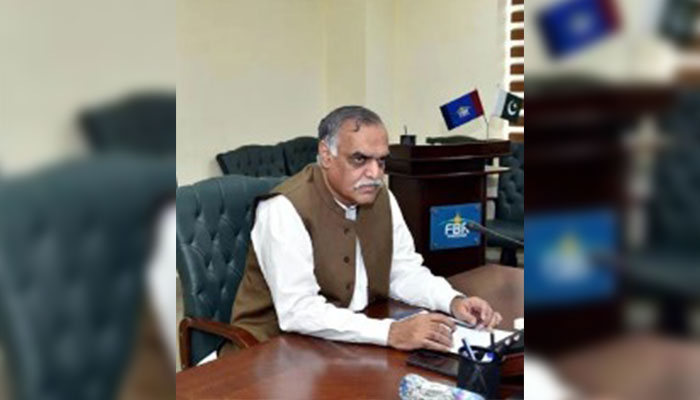 FBR Chairman Amjad Zubair Tiwana sits during a meeting on August 6, 2023. — Facebook/Federal Board of Revenue