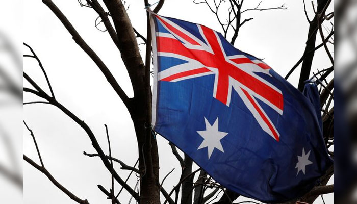 An Australian flag is seen hung in a tree burnt by bushfire on the property of farmer Jeff McCole in Buchan, Victoria, Australia. — Reuters/File