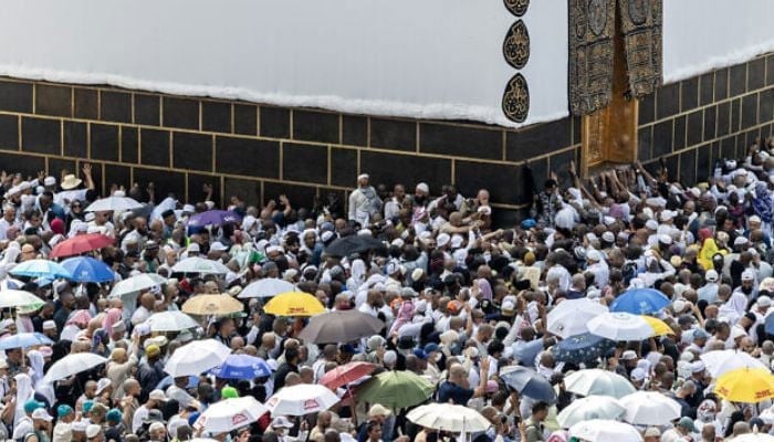 Muslim pilgrims gather to perform the farewell circumambulation or tawaf, at the Grand Mosque in the holy city of Makkah on June 18, 2024, at the end of the annual hajj pilgrimage. — AFP