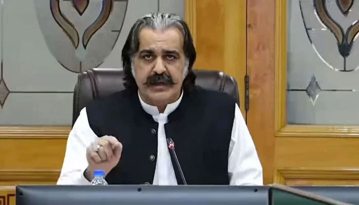 KP Chief Minister Sardar Ali Amin Gandapur chairs a cabinet meeting on April 24, 2024. — Facebook/Ali Amin Khan Gandapur