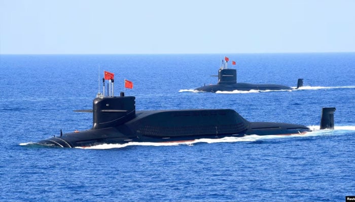 A nuclear-powered Type 094A Jin-class ballistic missile submarine of the Chinese Peoples Liberation Army (PLA) Navy is seen during a military display in the South China Sea, April 12, 2018.— Reuters