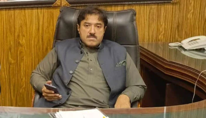 Punjab Local Government Minister Zeeshan Rafique sits during a meeting at his office on June 2, 2024. — Facebook/Mian Zeeshan Rafique PMLN