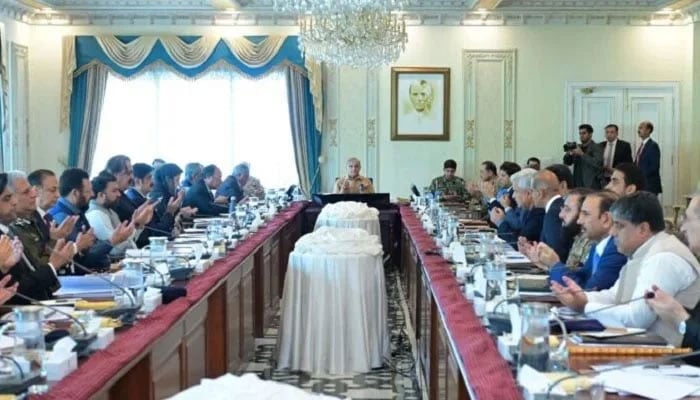 Prime Minister Shehbaz Sharif chairs a meeting of Central Apex Committee of National Action Plan on June 22, 2024.—APP