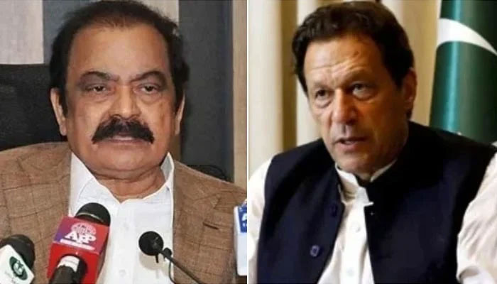 PML-N leader and PMs Adviser on Political and Public Affairs Rana Sanaullah (left) and PTI founder Imran Khan. — APP/Reuters/File