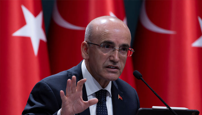 Turkeys Finance Minister Mehmet Simsek addresses a press conference to unveil a savings measures package in Ankara, Turkey, May 13, 2024. — Reuters