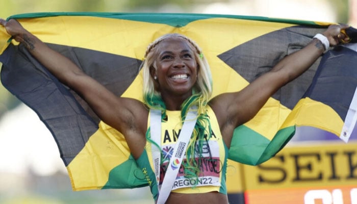 Shelly-Ann Fraser-Pryce seen after winning her 100m heat on the first day of the Jamaican Olympic athletics trials.—  AFP/file