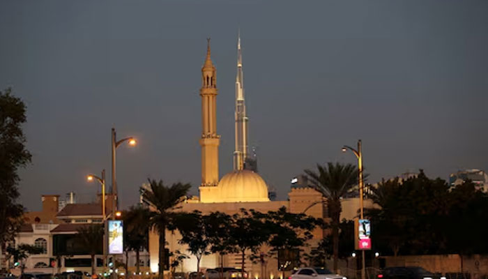A mosque is seen on the Jumeirah beach road in Dubai, United Arab Emirates, December 08, 2021. — Reuters