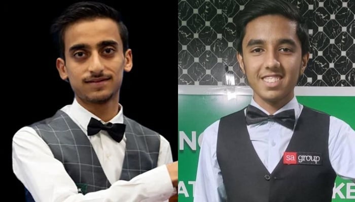 Pakistans cueists san Ramzan (left) and Mohammad Hasnain Akhtar. — IBSF/Facebook/MHASnooker/File