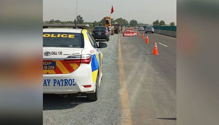 This representational image shows an NH&MP vehicle parked near the road. — Facebook/National Highways & Motorway Police-NHMP/File