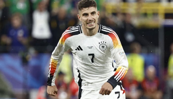 Kai Havertz celebrating after scoring a penalty to set host nation Germany on their way to a 2-0 win over Denmark. — AFP/file