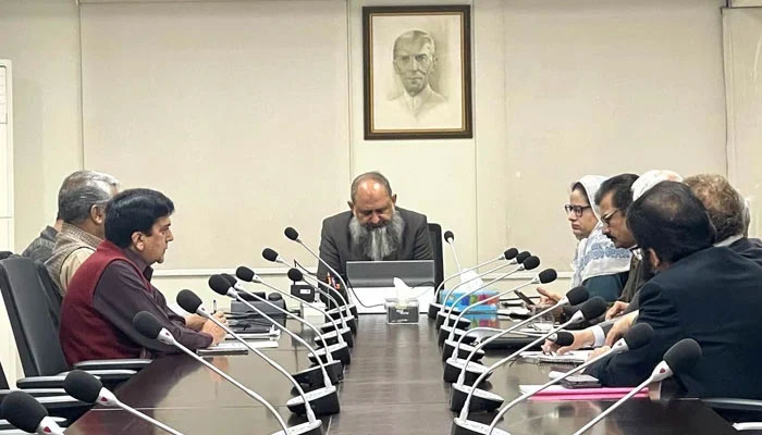 LESCO Chief Executive Officer (CEO) Engineer Shahid Haider chairs a meeting at Lesco Headquarters on February 12, 2024. — X/@Lescoofficial