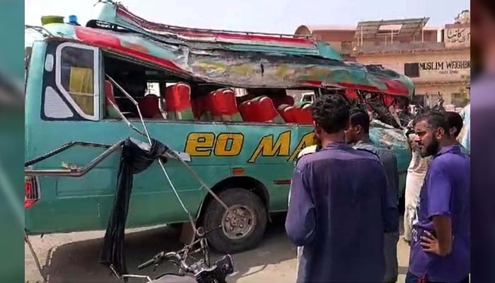 A View of the site after a traffic accident due to speeding, in the Maripur area of Karachi on June 30, 2024. — PPI