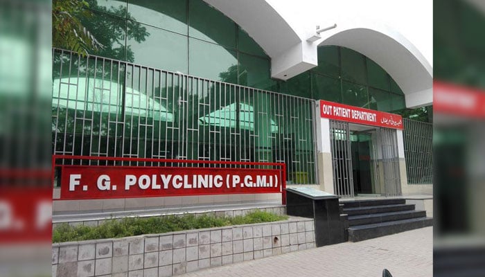 F. G. Policlinic Hospital seen in this image. — APP/File