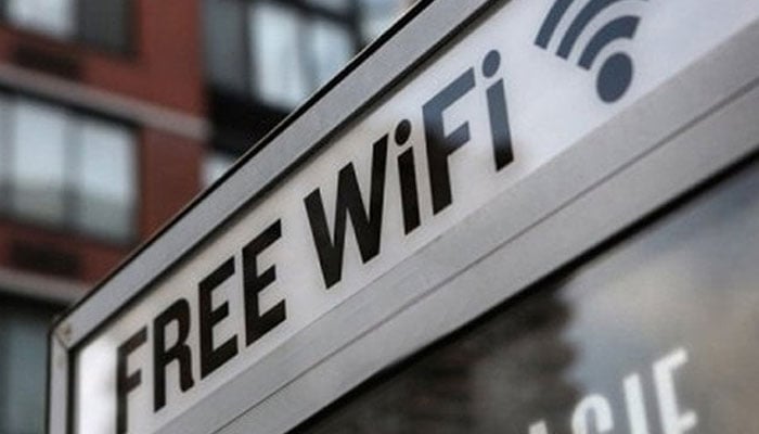 A representational image showing a sign that readsFree Wi-Fi. — AFP/File
