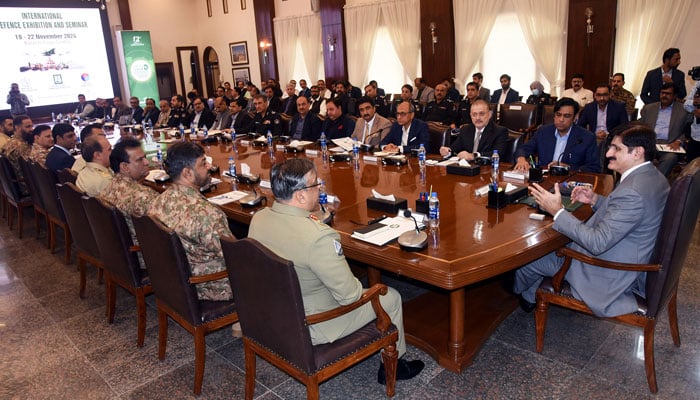 Sindh Chief Minister Syed Murad Ali Shah chaired the 2nd Steering Committee meeting of IDEAS-2024 at CM House on July 3, 2024. — Facebook/Sindh Chief Minister House