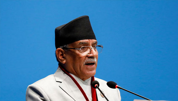 Nepals Prime Minister Pushpa Kamal Dahal, also known as Prachanda, delivers a speech before a confidence vote at the parliament in Kathmandu, Nepal on January 10, 2023. — Reuters