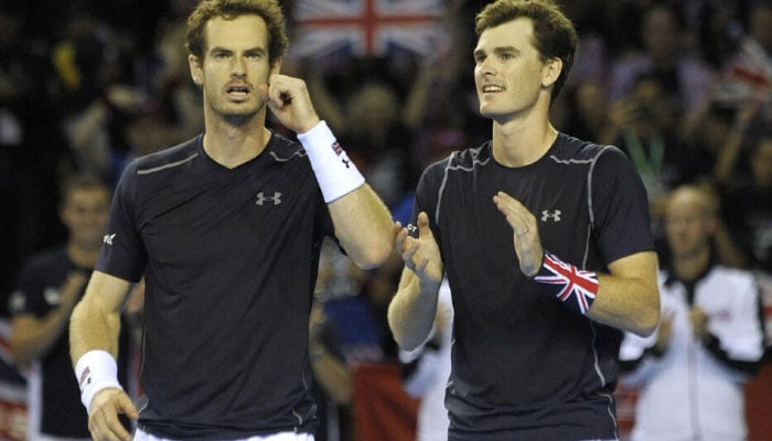 Britains Andy Murray (left) and Jamie Murray (right) seen in this image. — AFP/file