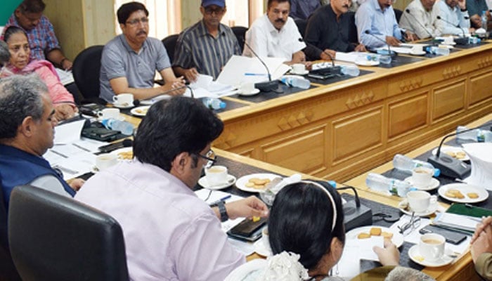 Pervez Iqbal, DG of Youth Affairs and Sports Punjab presides over an important meeting at the National Hockey Stadium on July 4, 2024. — Facebook/Directorate General Sports & Youth Affairs, Punjab