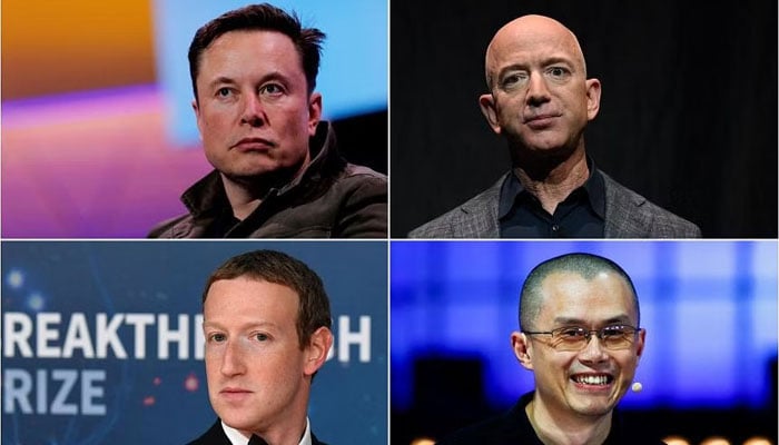 Billionaires Elon Musk, Jeff Bezos, Zhao Changpeng and Mark Zuckerberg alone saw some US$392 billion erased from their cumulative net worth in 2022. — AFP/File