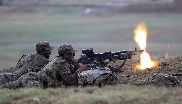 U.S. paratroopers of the 173rd Airborne Brigade take part in the multinational military exercise Agile Spirit 2021 at Vaziani training area, in Georgia July 28, 2021. — Reuters