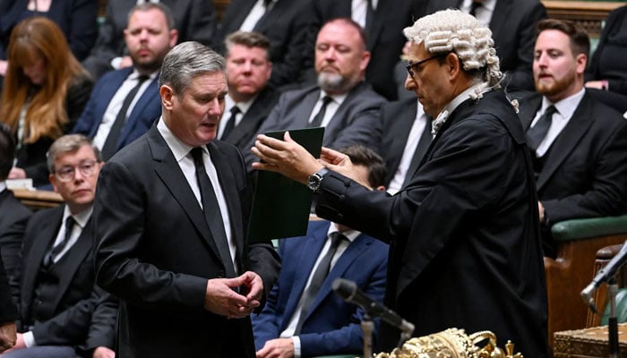 UK Prime Minister Keir Starmer seen taking the oath in the UK House of Commons on July 5, 2024.— UK Parliament