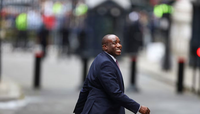 Britains newly appointed Foreign Secretary David Lammy leaves Downing Street, following the results of the election, in London, Britain, July 5, 2024. — Reuters