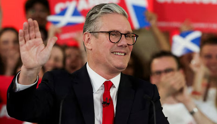 UK PM Keir Starmer, leader of Britains Labour party, reacts as he speaks at a reception to celebrate his win in the election, at Tate Modern, in London, Britain, July 5, 2024. — Reuters