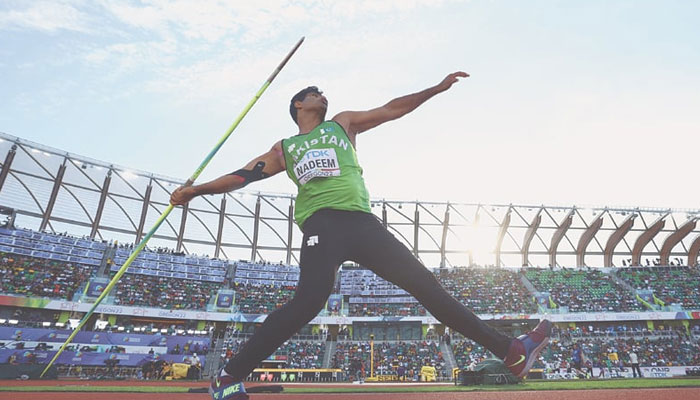 Pakistan’s Arshad Nadeem in action during qualifying for the javelin throw final of the World Athletics Championships at Hayward Field.—Reuters/file