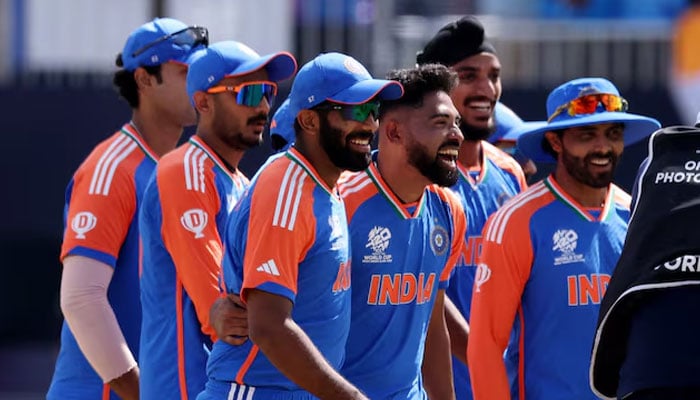 Indian players celebrate after winning the T20 World Cup 2024 match against Pakistan at Nassau County International Cricket Stadium, New York, United States on June 9, 2024. — Reuters