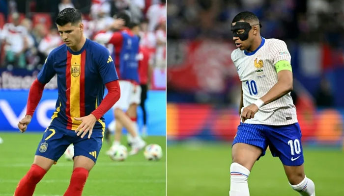 Spains Alvaro Morata (left) and Frances Kylian Mbappe (right).— AFP/file