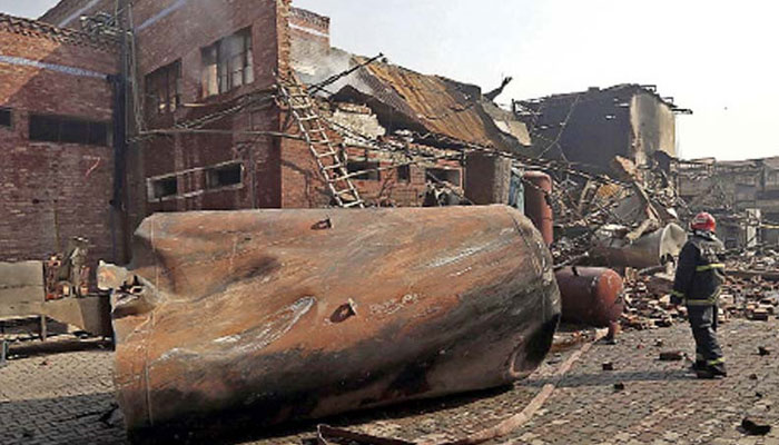 A representational image of a blown up boiler at a factory in Lahore. — Online/file