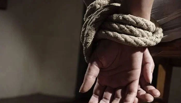 Representational image of a kidnapped person with tied hands. — APP/file