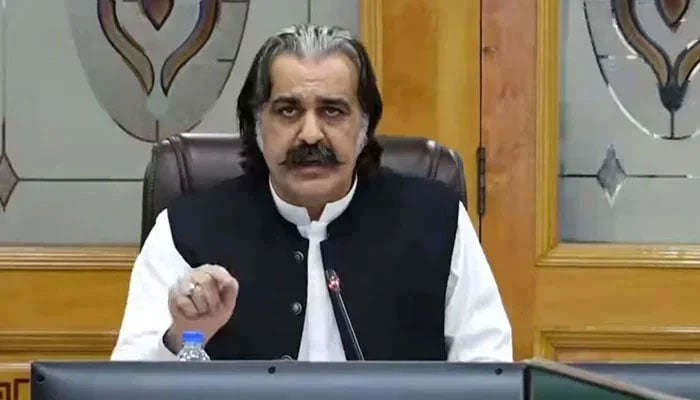 KP Chief Minister Sardar Ali Amin Gandapur chairs a cabinet meeting on April 24, 2024. — Facebook/Ali Amin Khan Gandapur